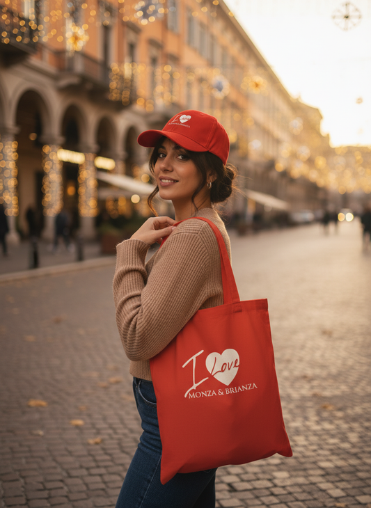 Kit cappellino più shopper "I love Monza & Brianza"